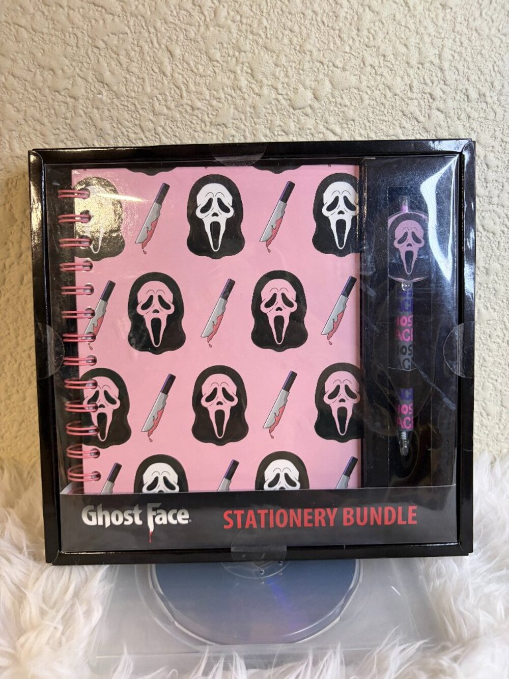 Culturefly GhostFace Pink Stationery Set Notebook Pen Stickers Scream Horror NWT
